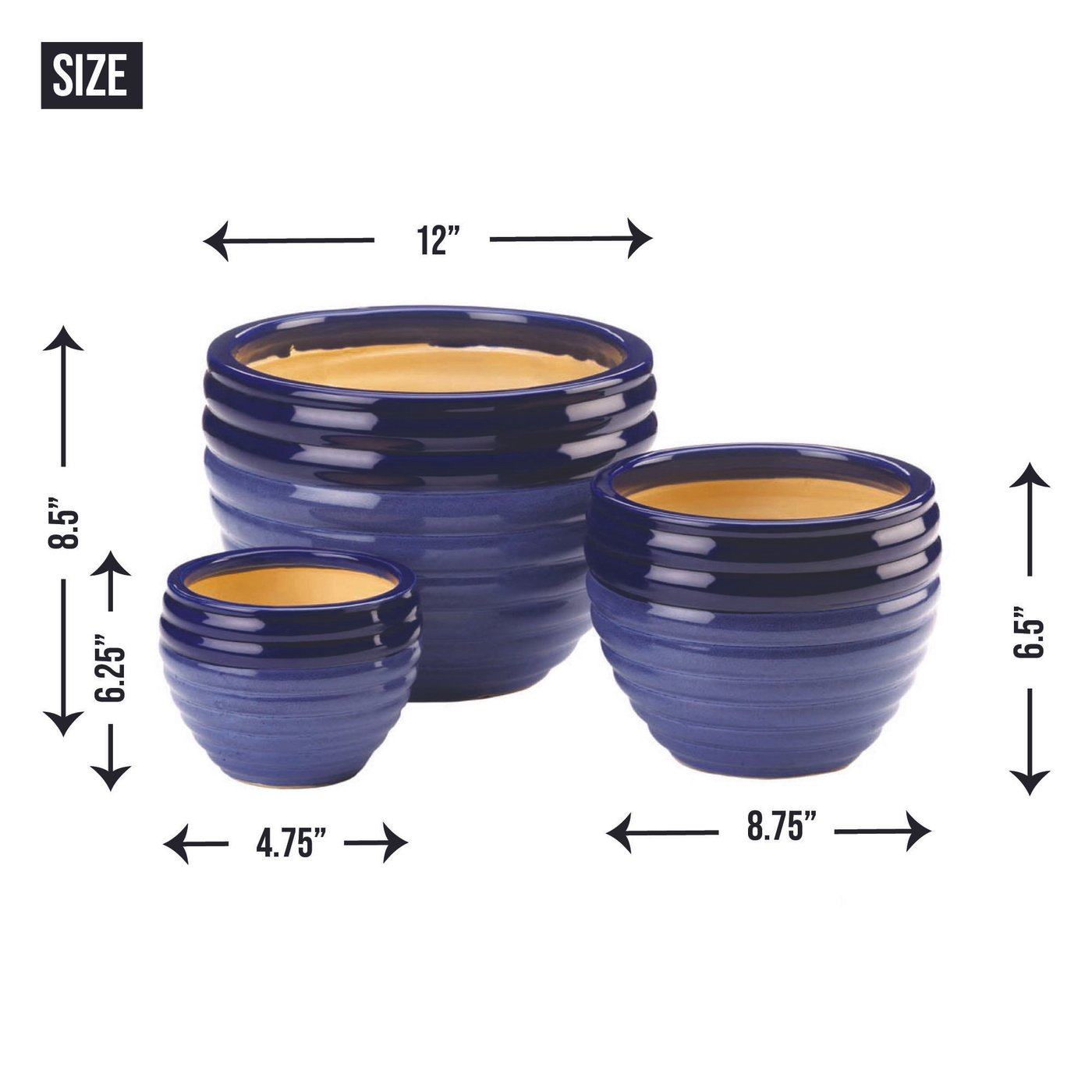 Duo Blue Tone Planter Trio