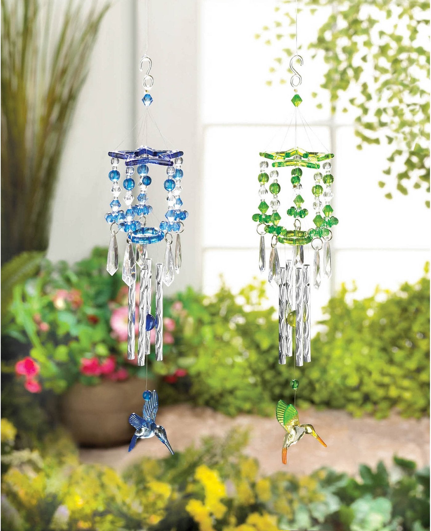 Blue Hummingbird Wind Chimes