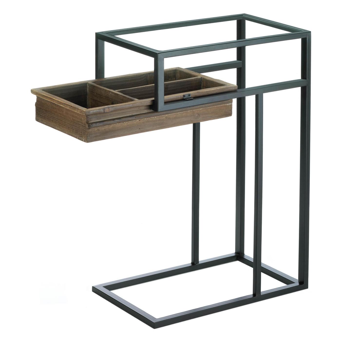 Contemporary Side Table With Slide Out Drawer