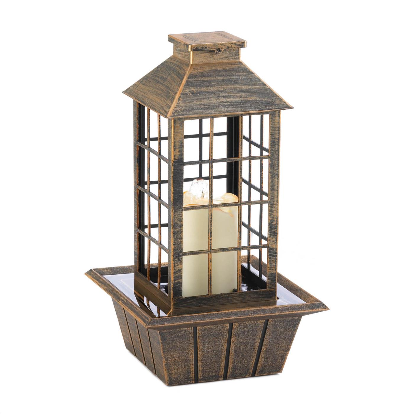 Bronzed Lantern Tabletop Fountain (Incl. Pump)