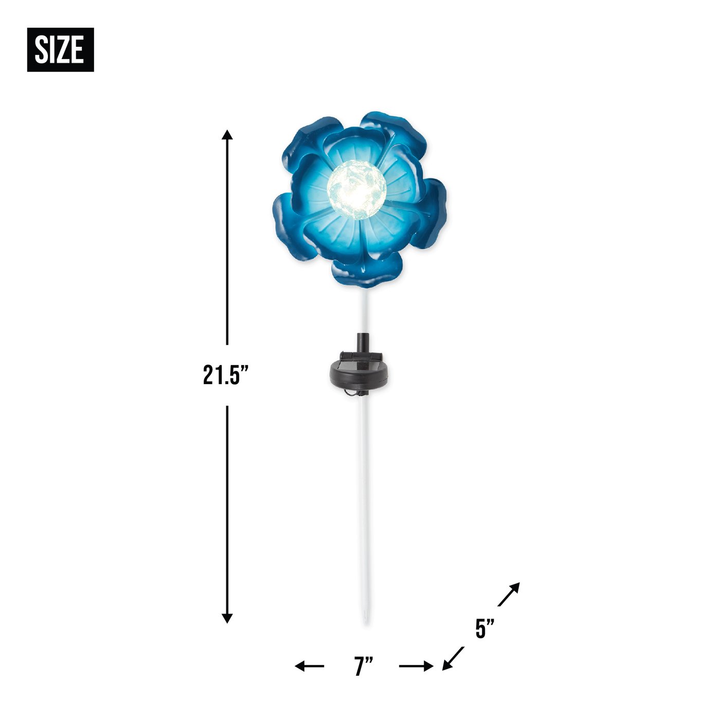 Blue Flower Solar Stake