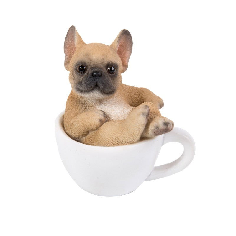 French Bulldog Puppy Adorable Mini Teacup Pet Pals Puppy Collectible Figurine 3.25 Inches