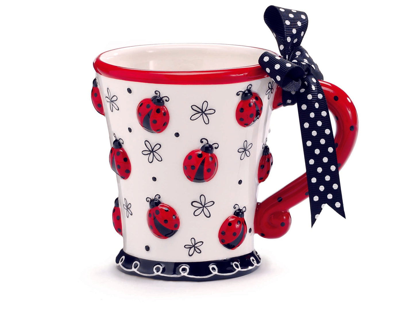 Scattered Raised Ladybugs Mug
