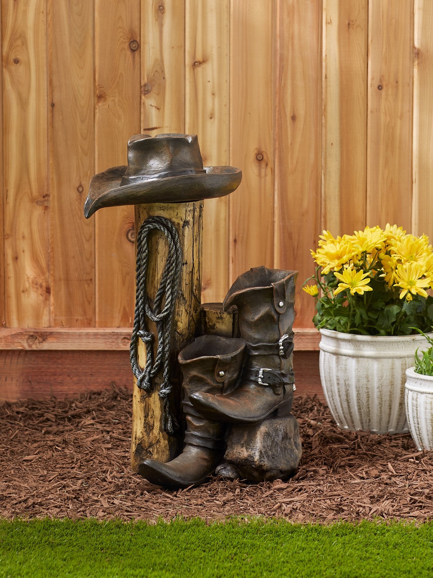 Authentic Cowboy Wild Western Water Fountain (Pump Incl.)