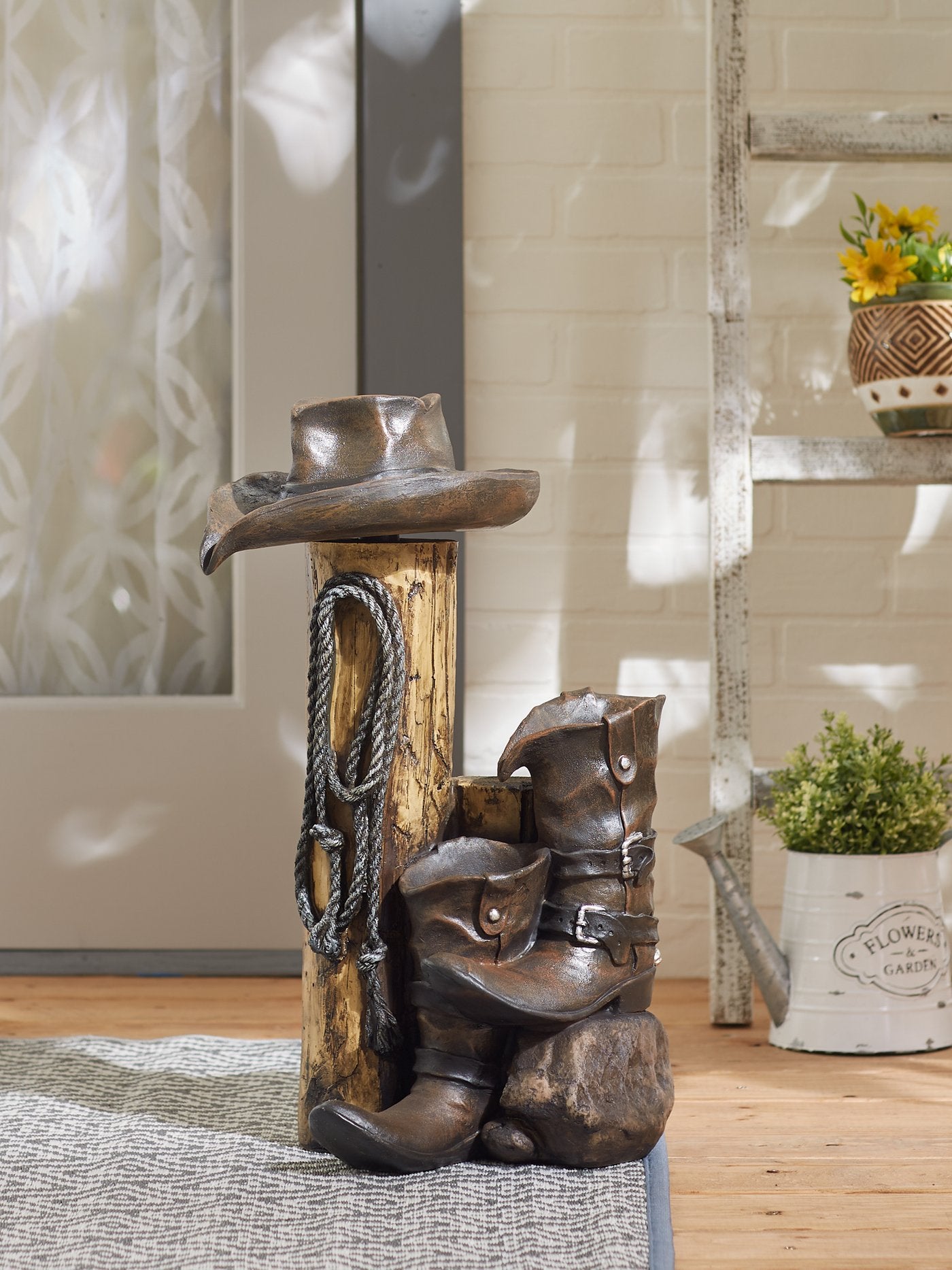 Authentic Cowboy Wild Western Water Fountain (Pump Incl.)