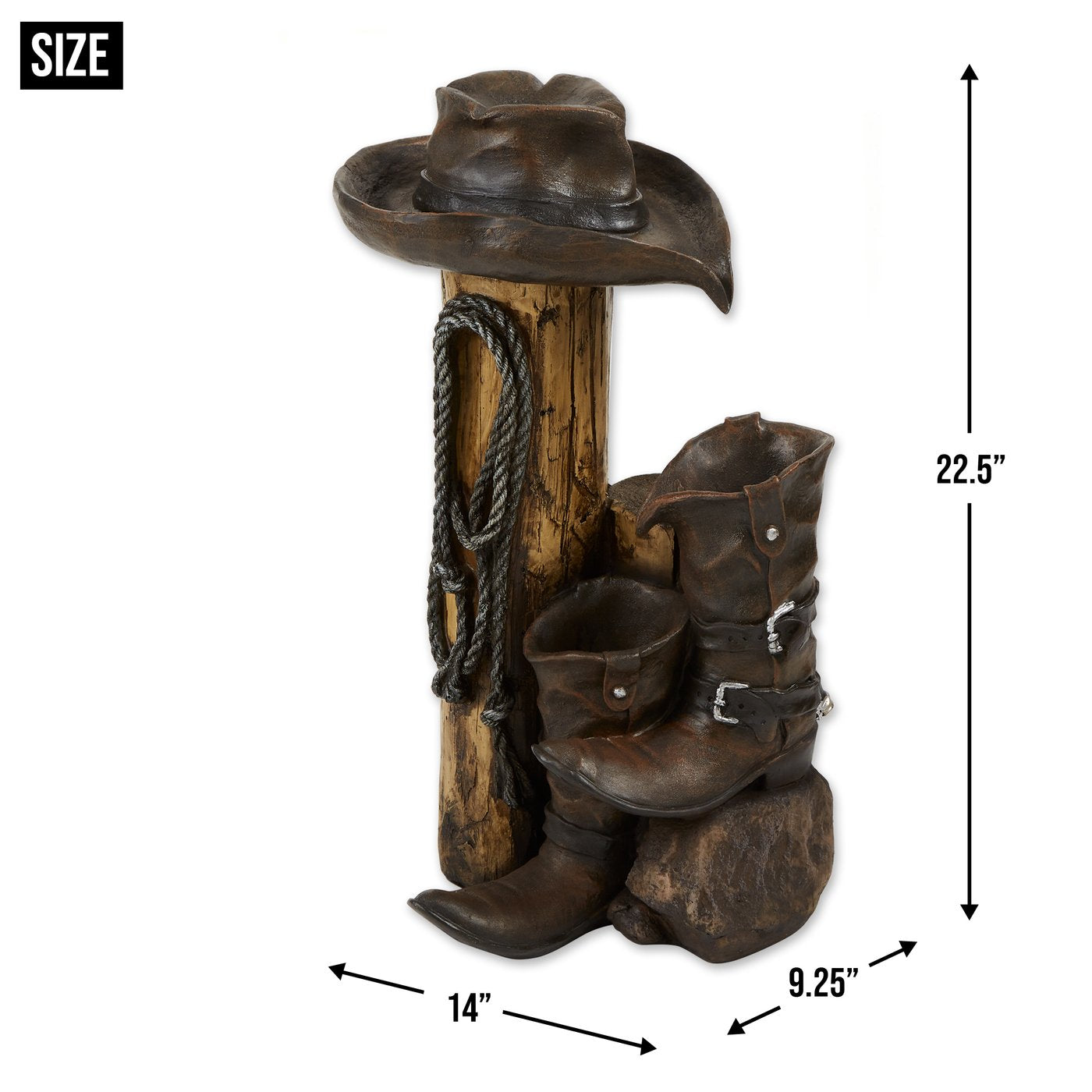 Authentic Cowboy Wild Western Water Fountain (Pump Incl.)
