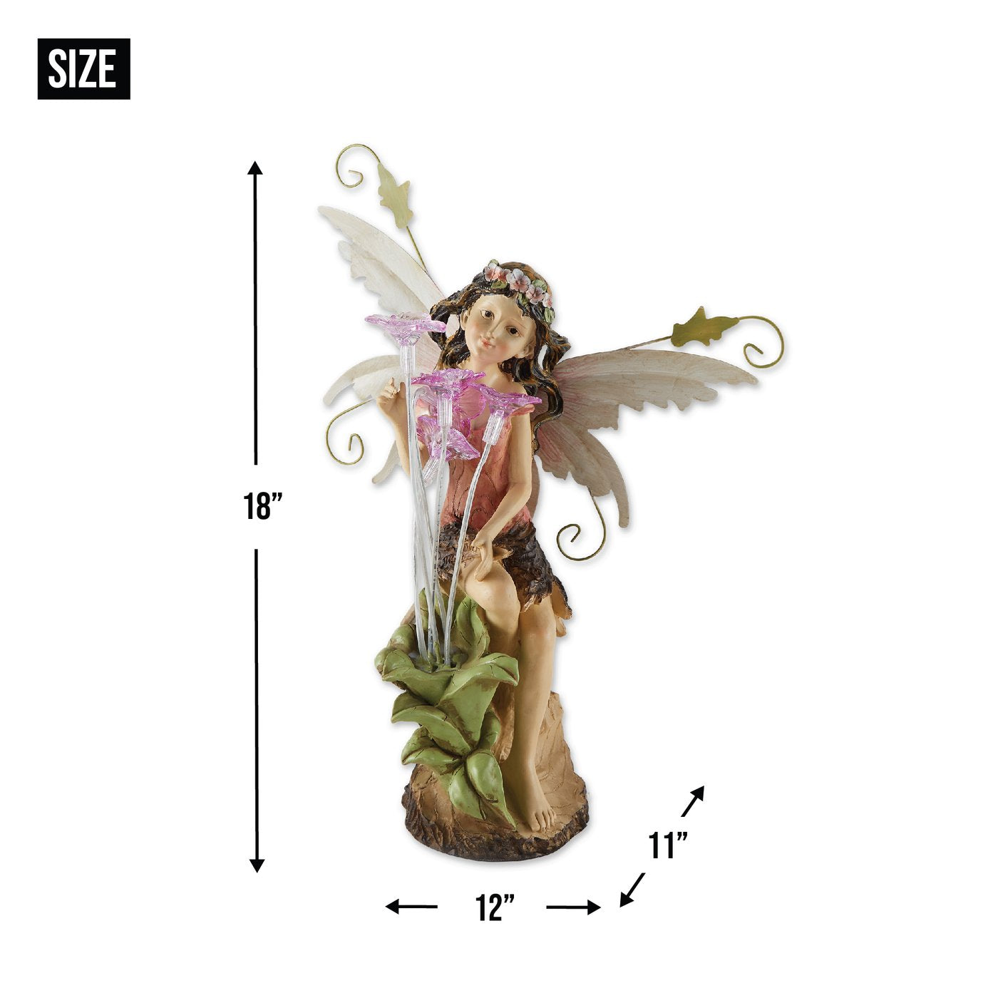 Peony Fairy Solar Statue