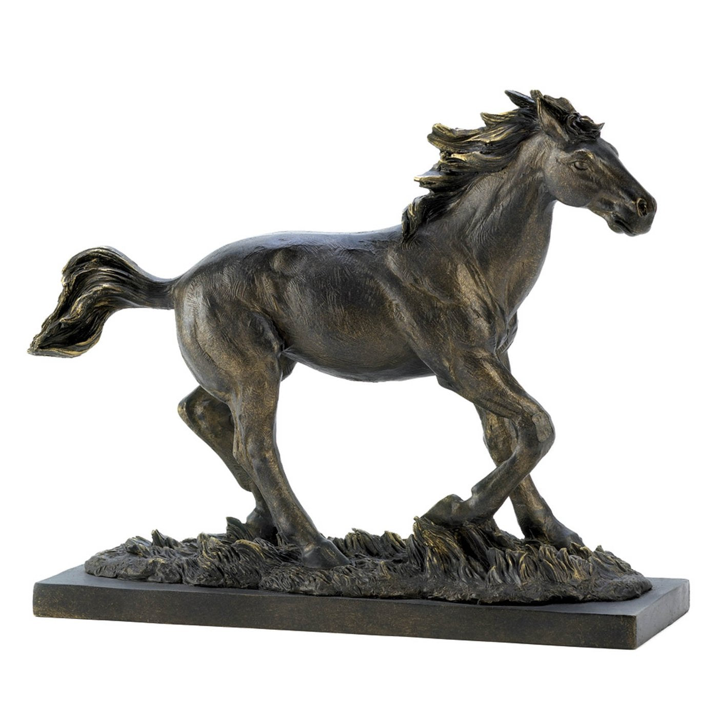 Wild Stallion Galloping Horse Figure Statue
