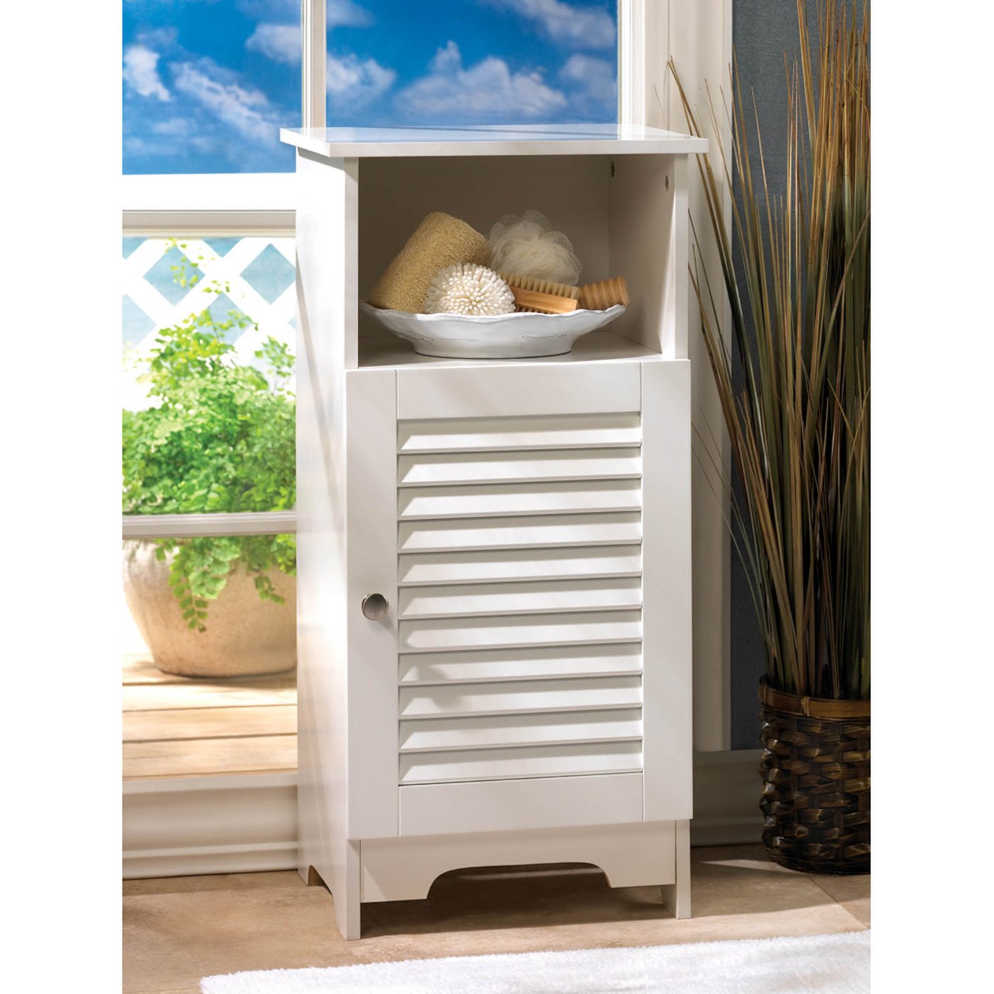White Nantucket Storage Cabinet