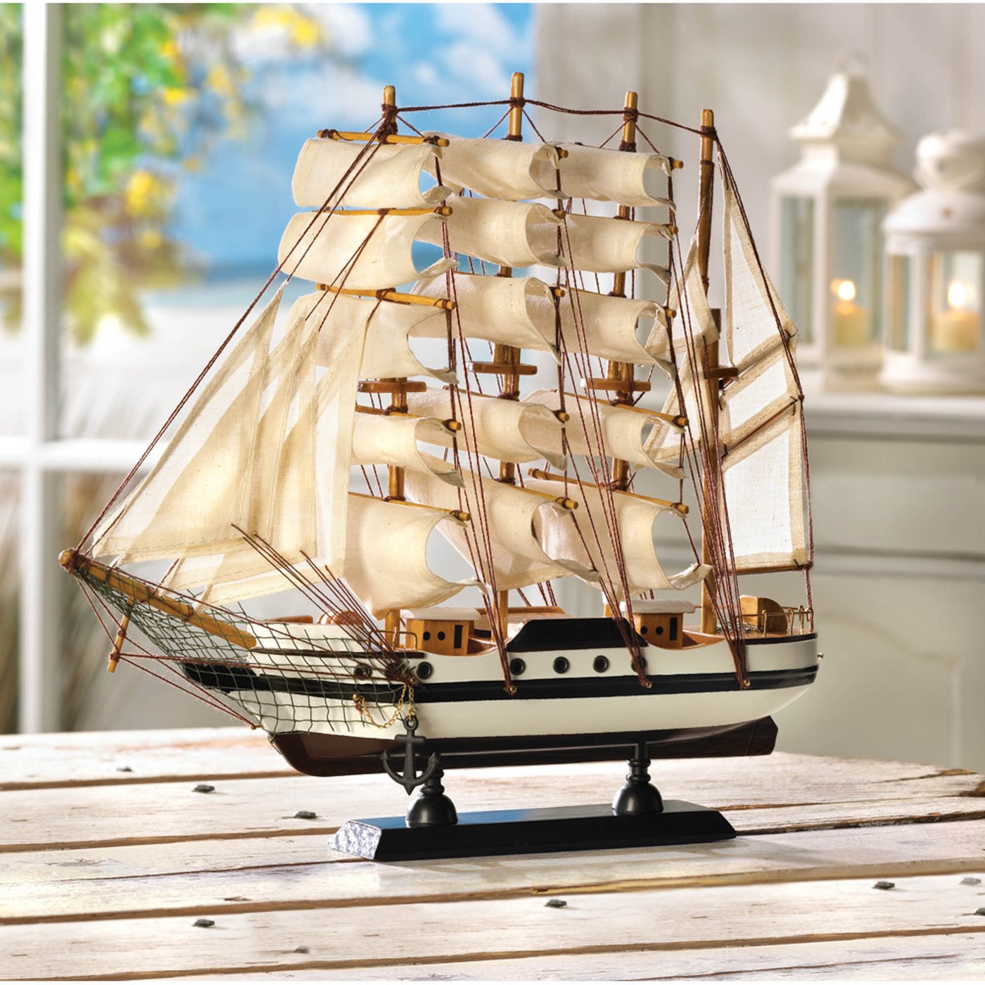 Cream German Passat Model Ship