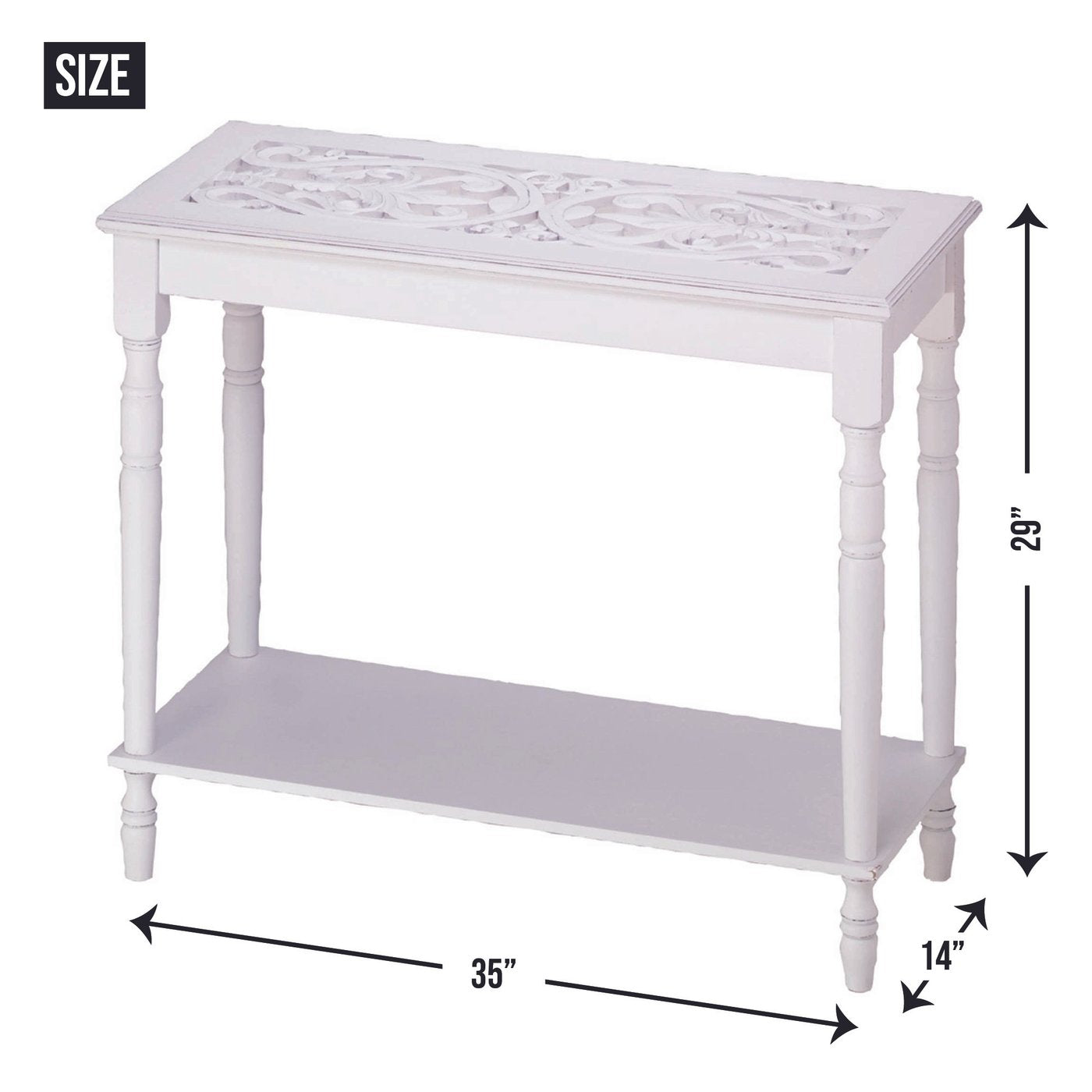 Classy White Carved Top Table