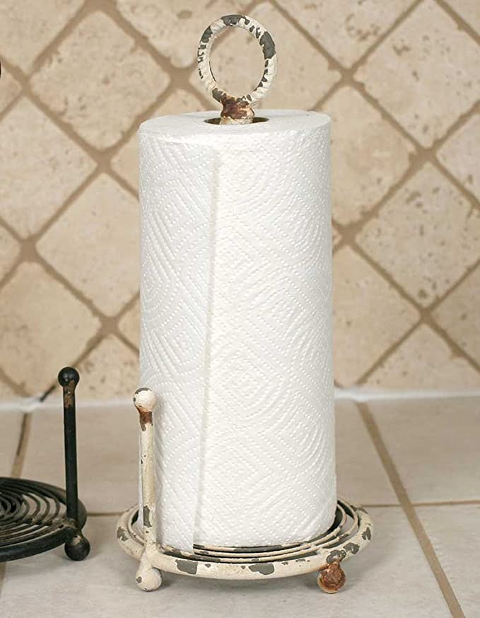 Vintage White Paper Towel Holder