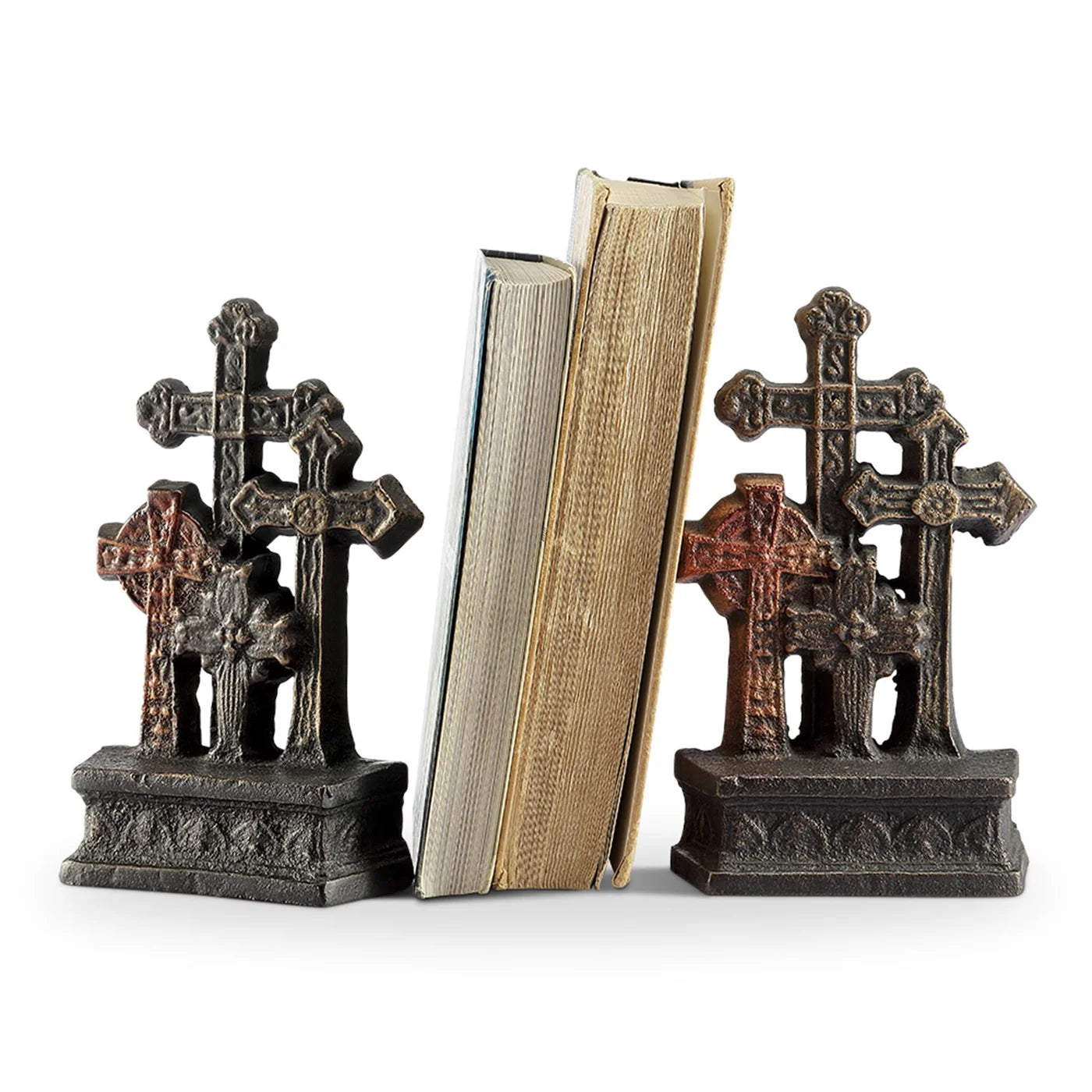 Multi Toned Finish Cross Bookends