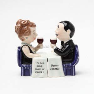 Magnetic Ceramic Salt And Pepper Shaker Set Wedding Anniversary