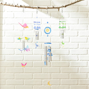 Metal with Acrylic Green hummingbird chimes Garden Décor