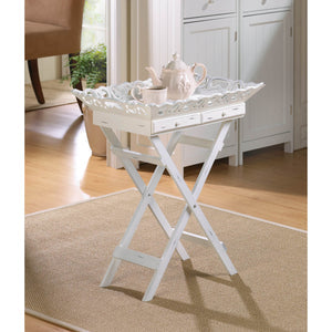 White Elegant Tray Stand