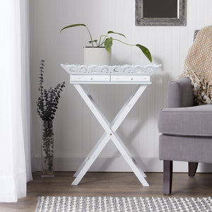 White Elegant Tray Stand