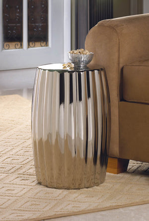 Contemporary Sleek Silver Decorative Stool
