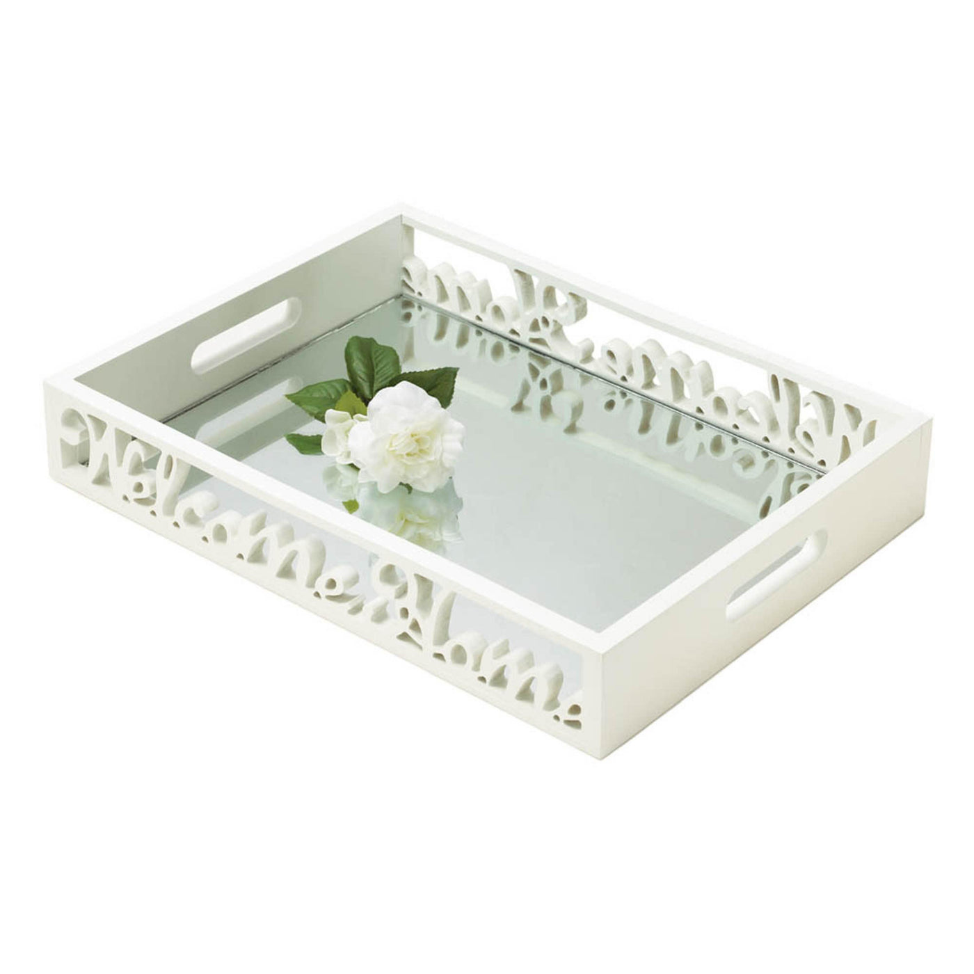 Welcome Home Reflective Mirror Tray