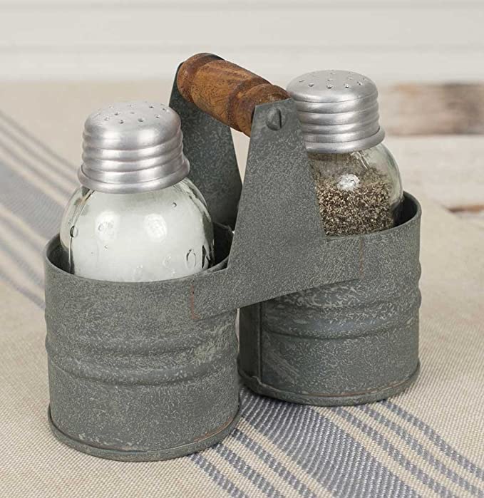 Rustic Salt And Pepper Mason Jar Double Can Caddy
