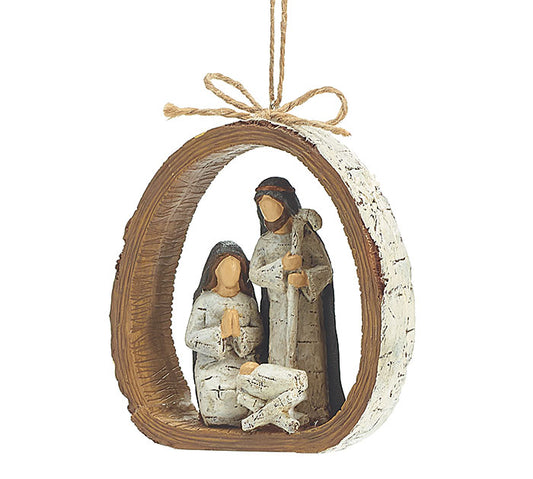 Birch Ring Holy Family Resin Ornament