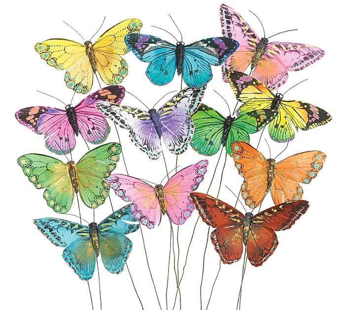 Colorful Feathers Butterfly Pick Set