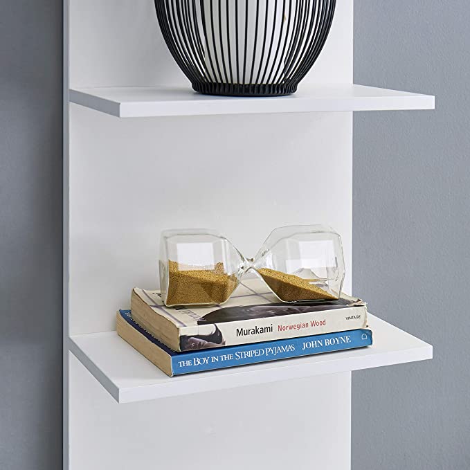 White Wall Mount Vertical Shelving Unit
