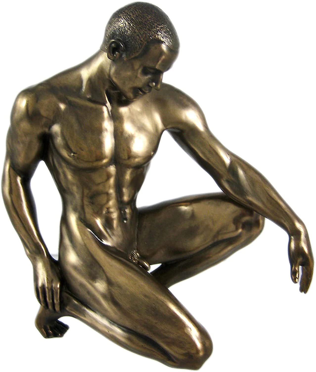 Bronze Nude Kneeling Male statue