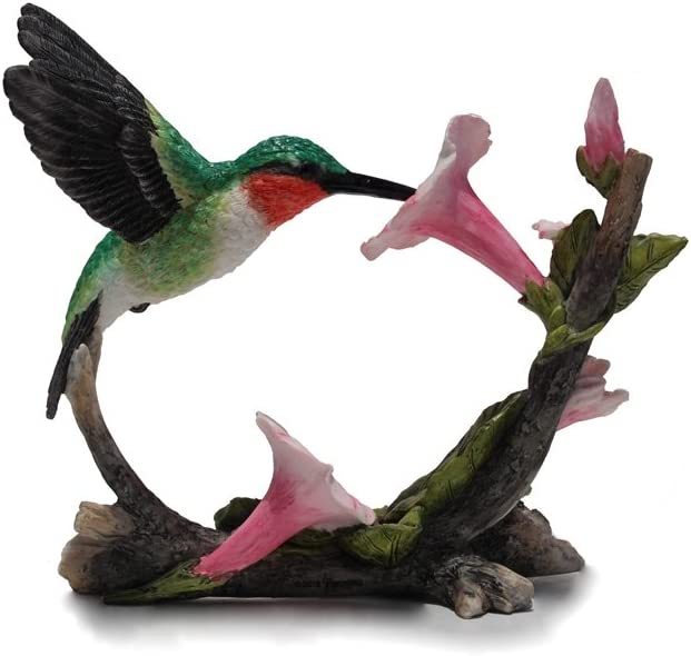 Ruby Throated Hummingbird Statue