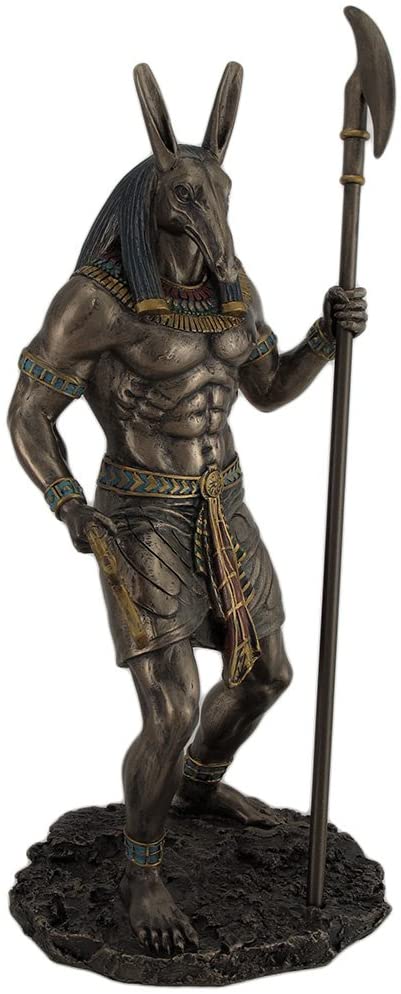 Egyptian Seth Holding Ankh And Was Scepter Statue