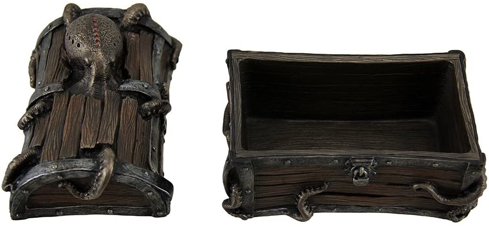 Octopus Cracked Treasure Chest Trinket Box
