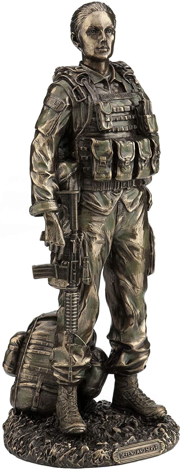 Defend And Serve Female Soldier Statue