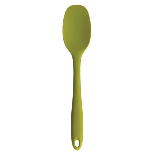 11" Green Ela Series Spatulas Strong Silicone Wrapped Steel Rubber Scraper Spoon