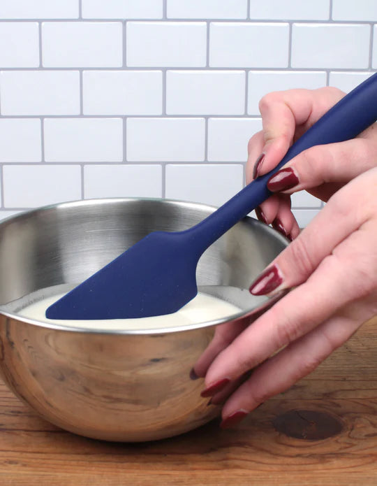 Ela Style Spatula 11" Blue Silicone Wrapped Steel Rubber Scraper