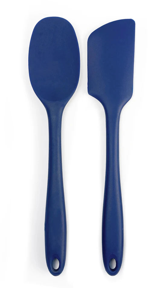 Ela Style Spatula 11" Blue Silicone Wrapped Steel Rubber Scraper
