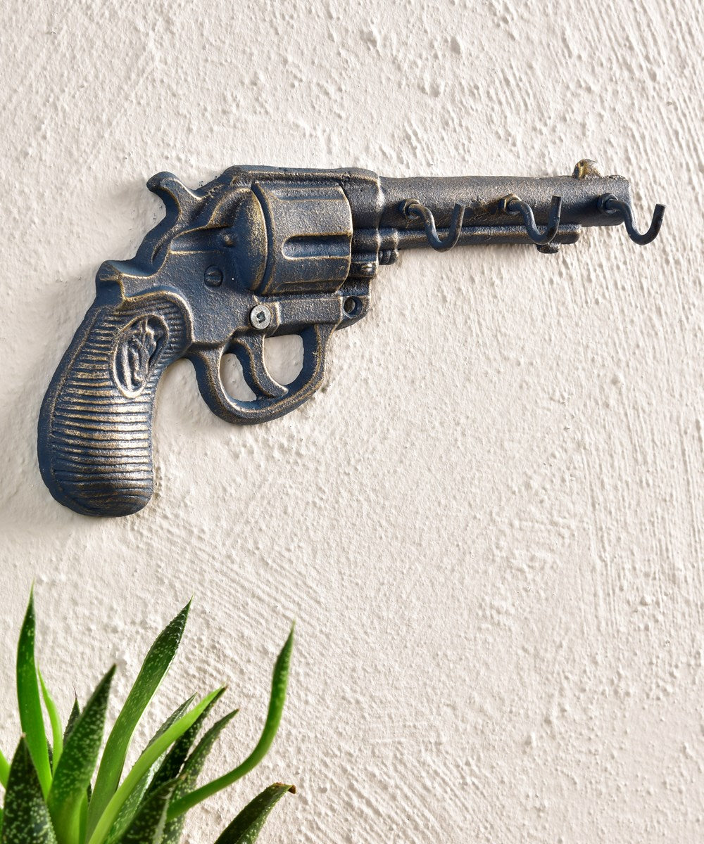 Hand Gun Design Wall Decor With 3 Hooks