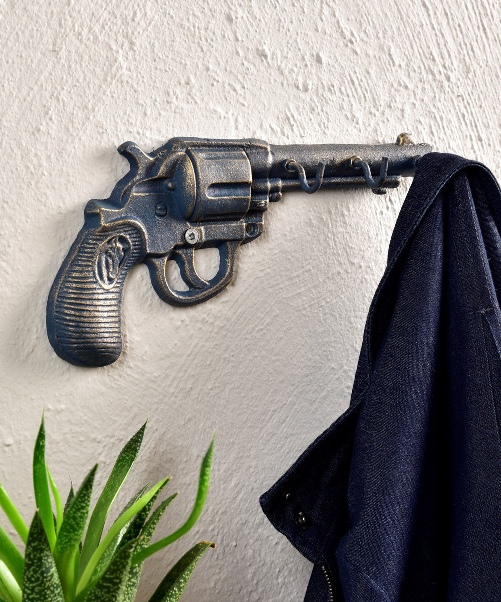 Hand Gun Design Wall Decor With 3 Hooks