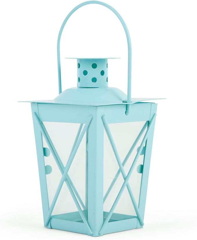 Baby Blue Hanging Railroad Lantern Pair