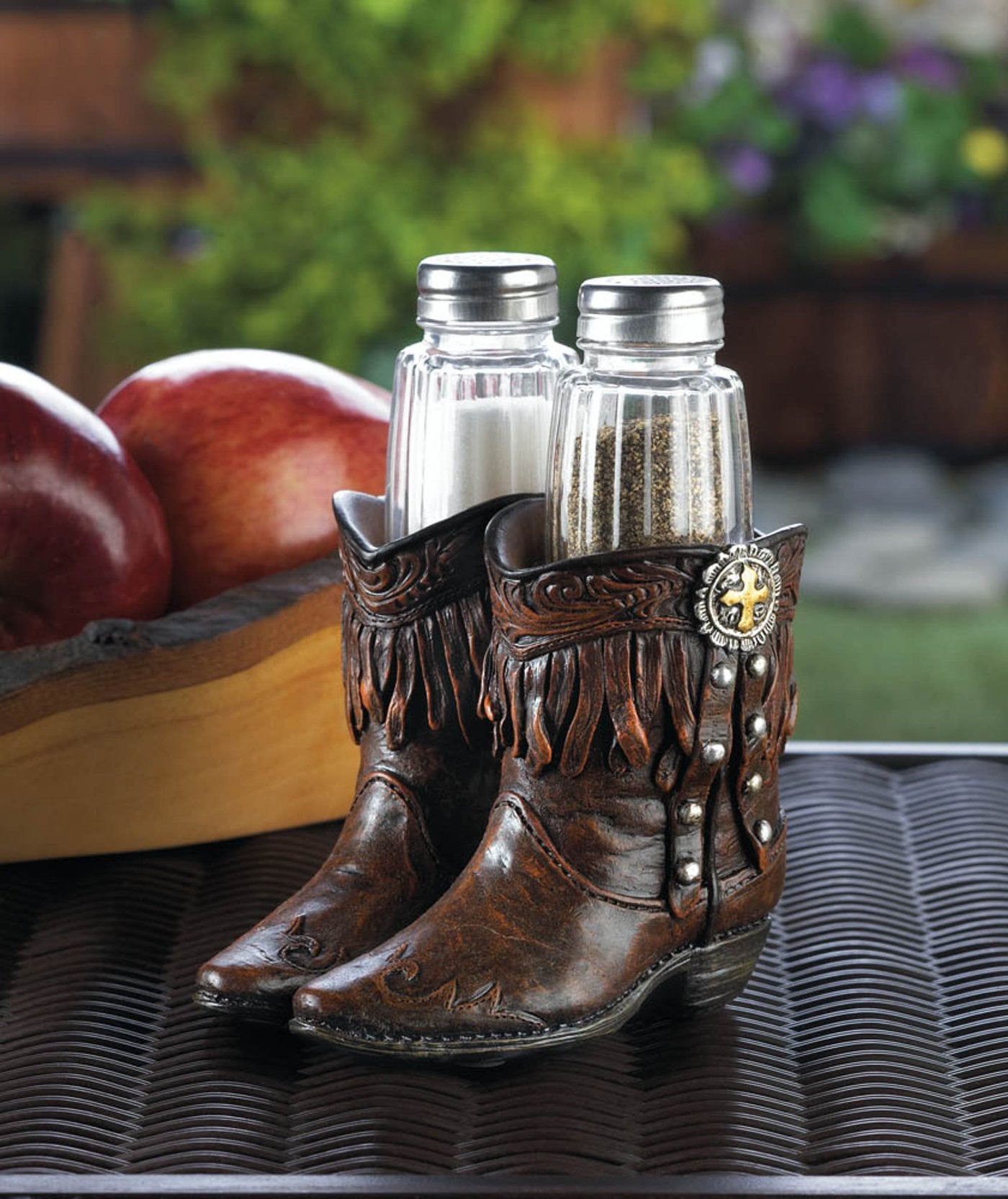 Cowboy Boots S & P Shakers Holder Set