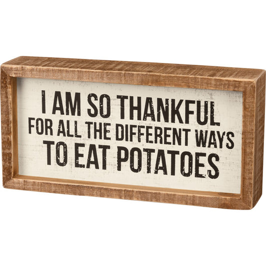 Different Ways To Eat Potatoes Inset Box Sign