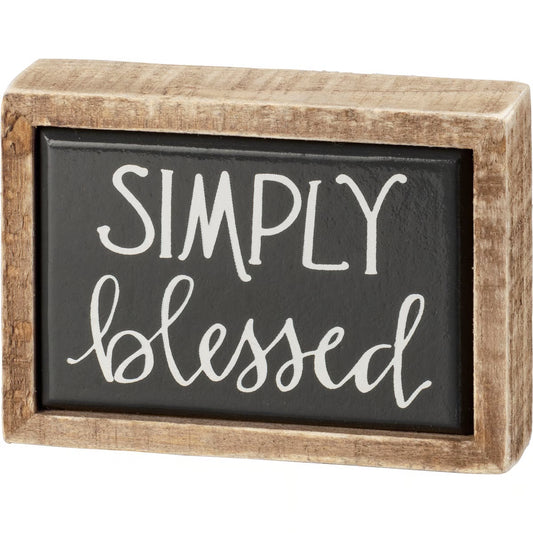 Simply Blessed Box Sign Mini