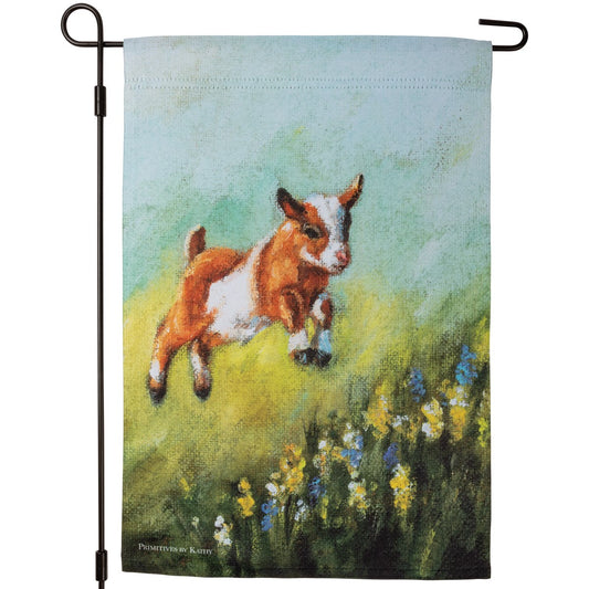 Jumping Goat Garden Flag