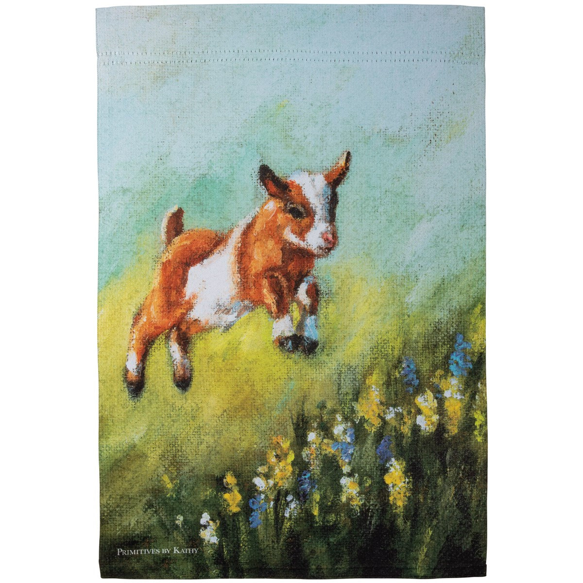 Jumping Goat Garden Flag