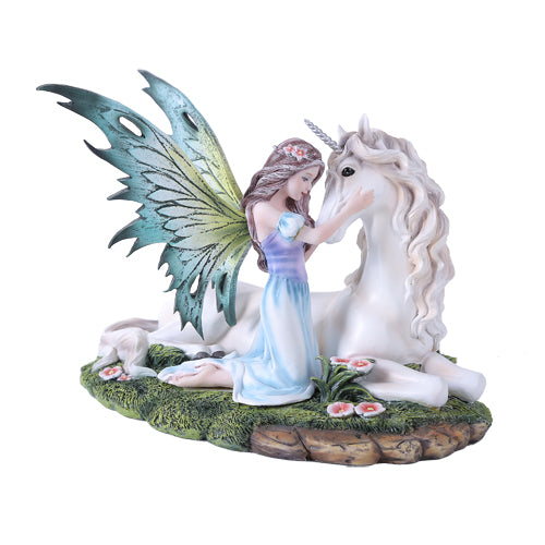 Fairy With Unicorn Statue
