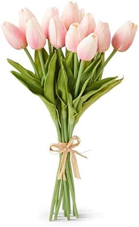 13.5 Inch Pink Real Touch Mini Tulip Bundle (12 Stems)