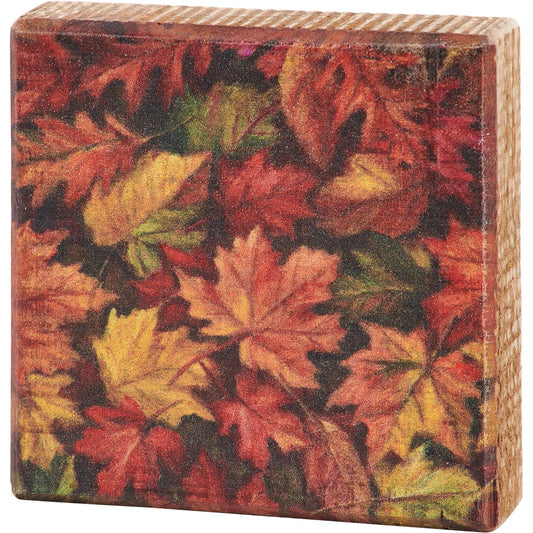 Block Sign - Fall Leaves
