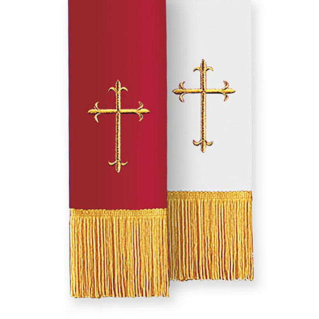 Reversible Fleur-de-Lis Cross Bible Marker - Red/White