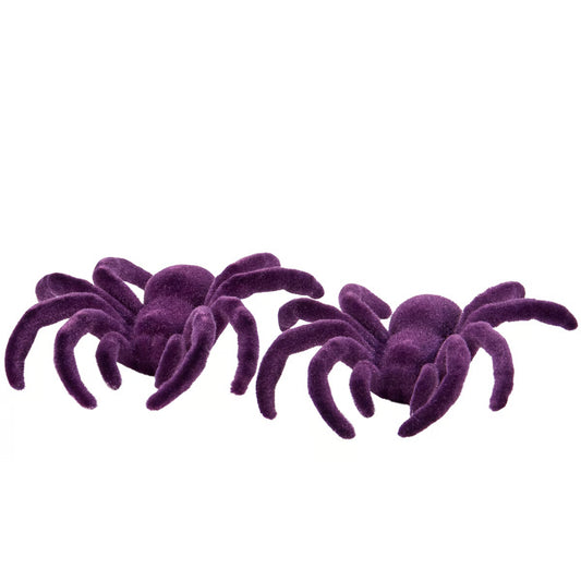 Purple Flocked Spider Set