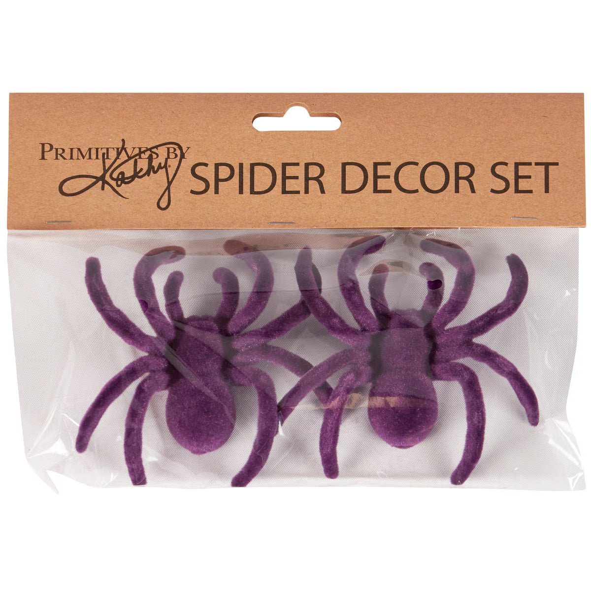Purple Flocked Spider Set