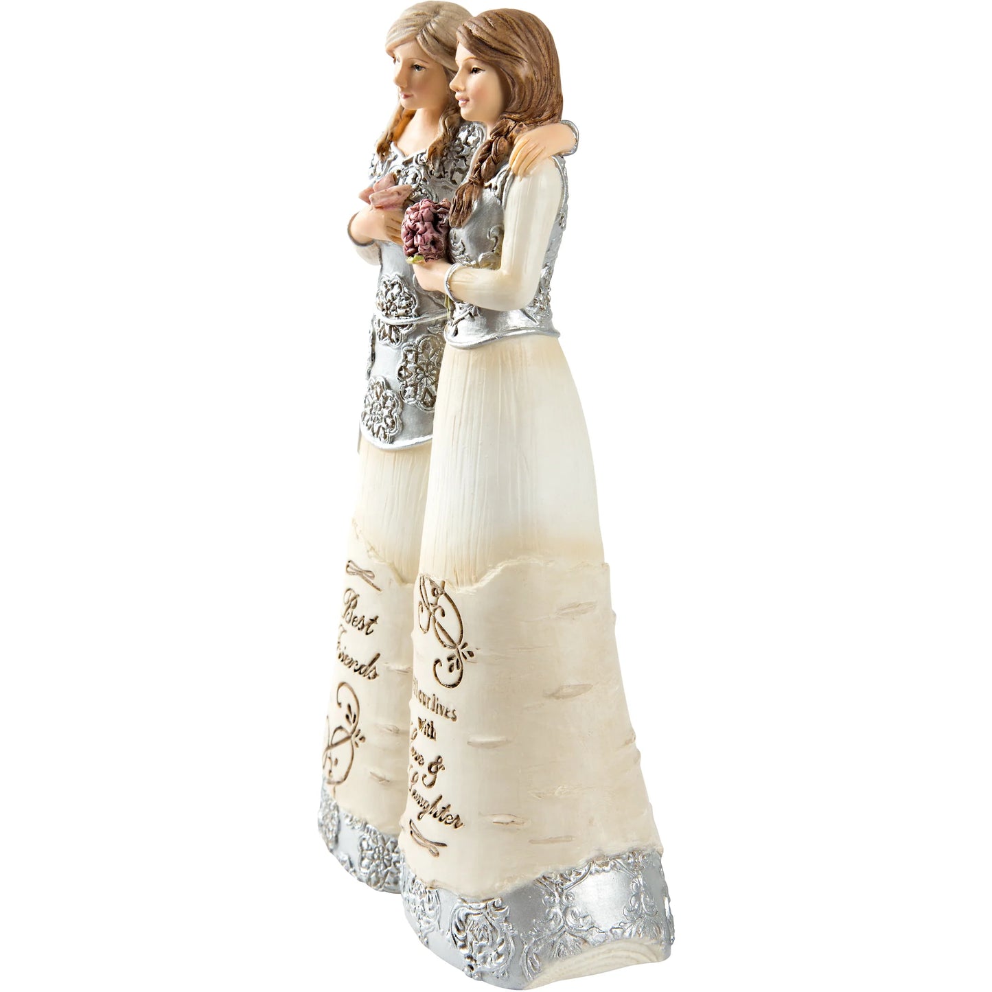 Best Friends 6" Double Figurine Holding Flowers